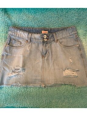 Mossimo Supply Co. Light Blue Denim Skirt with Contrast Stitching